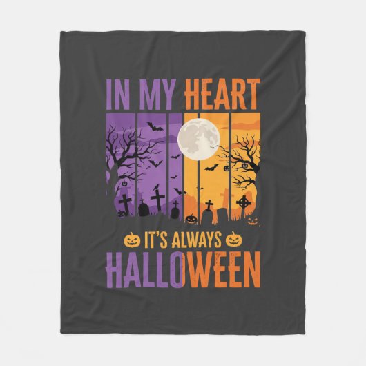 Halloween In Mijn Hart Griezelige Begraafplaats Fleece Deken (Voorkant)