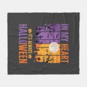 Halloween In Mijn Hart Griezelige Begraafplaats Fleece Deken (Voorkant (Horizontaal))