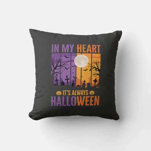 Halloween In Mijn Hart Griezelige Begraafplaats Kussen (Voorkant)