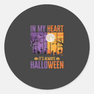 Halloween In Mijn Hart Griezelige Begraafplaats Ronde Sticker