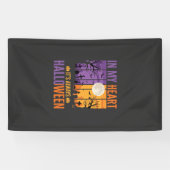 Halloween In Mijn Hart Griezelige Begraafplaats Spandoek (Horizontaal)