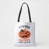 Halloween in my Head Funny Jack O Lantern Tote Bag (Voorkant)