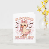 Halloween In October We Wear Nk Breast Cancer Awar Kaart (Gele Bloem)