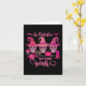 Halloween In Oktober Draag we borstkanker Awarene Kaart (Gele Bloem)