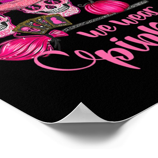 Halloween In Oktober Draag we borstkanker Awarene Poster (Hoek)