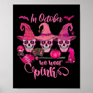 Halloween In Oktober Draag we borstkanker Awarene Poster