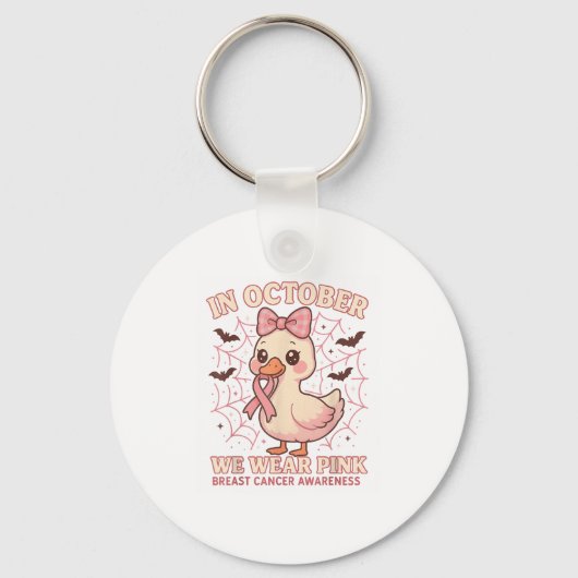Halloween In oktober Draag we de Breast Cancer Awa Sleutelhanger (Voorkant)
