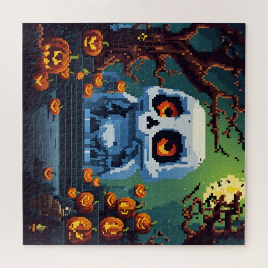 Halloween in pixel legpuzzel (Horizontaal)
