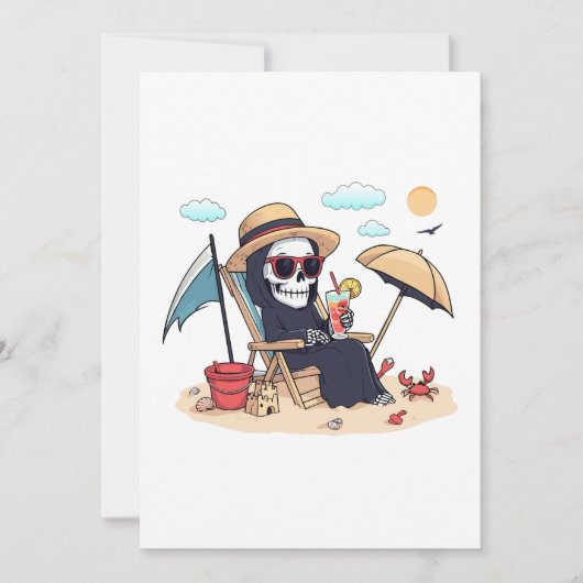 Halloween in Summer – Grim Reaper on the Beach Kaart (Voorkant)