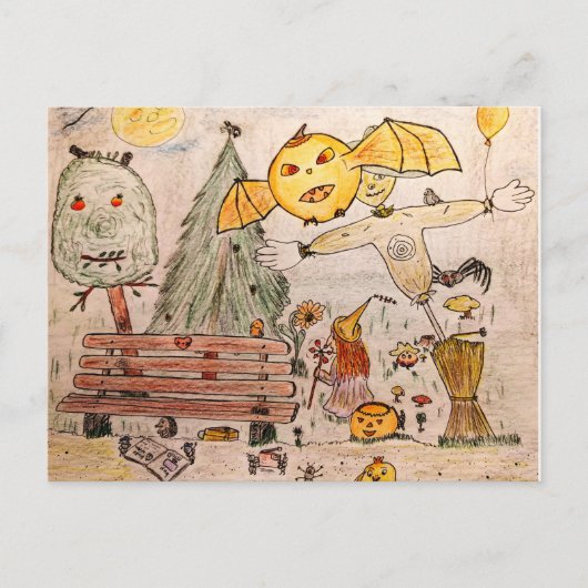 Halloween in your backyard aankondigingskaart (Voorkant)