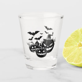 Halloween in zwart en wit shot glas