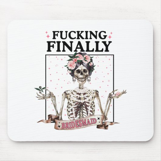 Halloween Ing Eindelijk Bruidsmeisje Skeleton Bach Muismat (Voorkant)