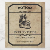 Halloween Ingemaakte Tanden Apothecary Wijn Label Wijn Etiket (Enkel label)