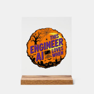 Halloween-ingenieur houdt van AI Vintage Vector De Acryl Bord