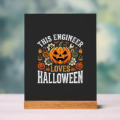 Halloween Ingenieur Pompoen Vector Acryl Bord (Neutraal)