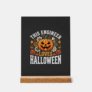 Halloween Ingenieur Pompoen Vector Acryl Bord