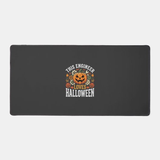 Halloween Ingenieur Pompoen Vector Bureaumat (Voorkant)