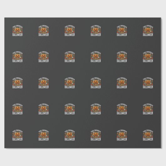Halloween Ingenieur Pompoen Vector Cadeaupapier (Vlak)