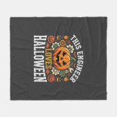Halloween Ingenieur Pompoen Vector Fleece Deken (Voorkant (Horizontaal))