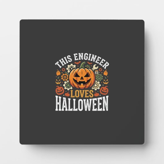 Halloween Ingenieur Pompoen Vector Fotoplaat (Voorkant)
