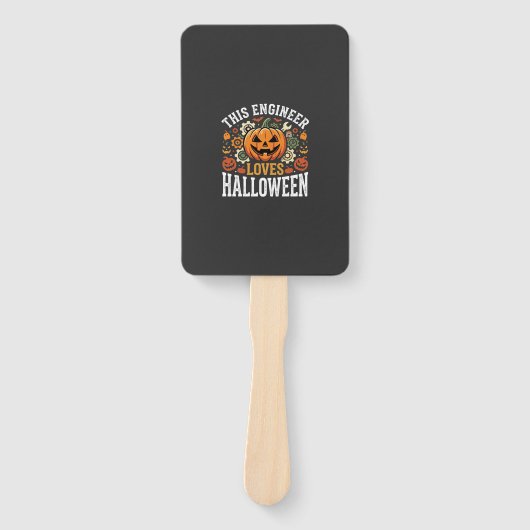 Halloween Ingenieur Pompoen Vector Handwaaier (Voorkant)