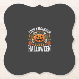 Halloween Ingenieur Pompoen Vector Kartonnen Onderzetters