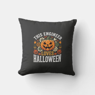 Halloween Ingenieur Pompoen Vector Kussen
