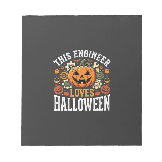 Halloween Ingenieur Pompoen Vector Notitieblok (Voorkant)