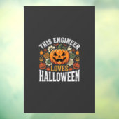 Halloween Ingenieur Pompoen Vector Raamsticker (Vel 3)