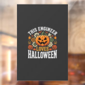 Halloween Ingenieur Pompoen Vector Raamsticker (Vel 2)