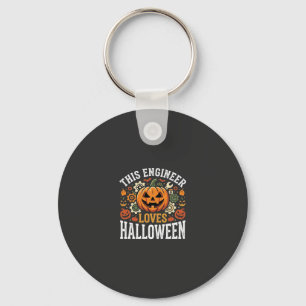 Halloween Ingenieur Pompoen Vector Sleutelhanger
