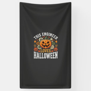 Halloween Ingenieur Pompoen Vector Spandoek