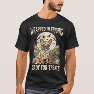 Halloween Ingepakte Franse Bulldog Geest T-shirt