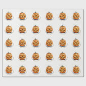 Halloween inpakpapier - gesneden pompoen, Custom (Vlak)