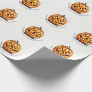 Halloween inpakpapier - gesneden pompoen, Custom