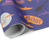 Halloween-inpakpapier: heks, bezem en maan cadeaupapier (Rol Hoek)