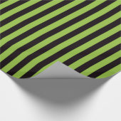 Halloween inpakpapier met groene zwarte strepen (Hoek)