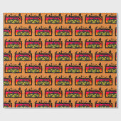 Halloween inpakpapier ( Oranje achtergrond ) (Vlak)