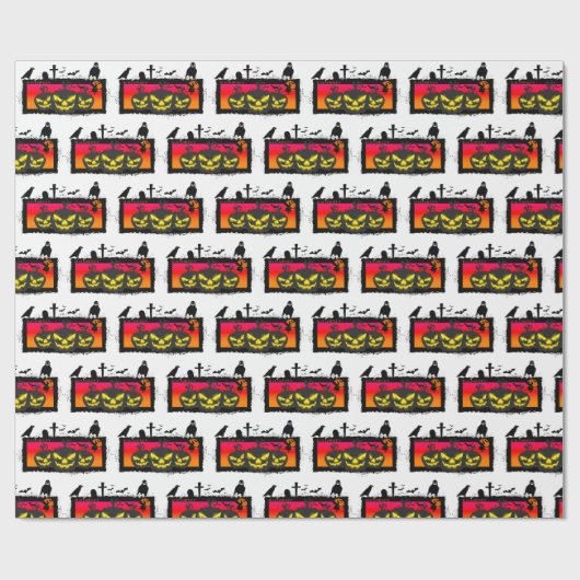 Halloween inpakpapier ( witte achtergrond ) (Vlak)