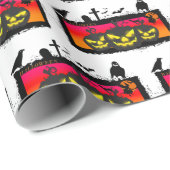 Halloween inpakpapier ( witte achtergrond ) (Rol Hoek)