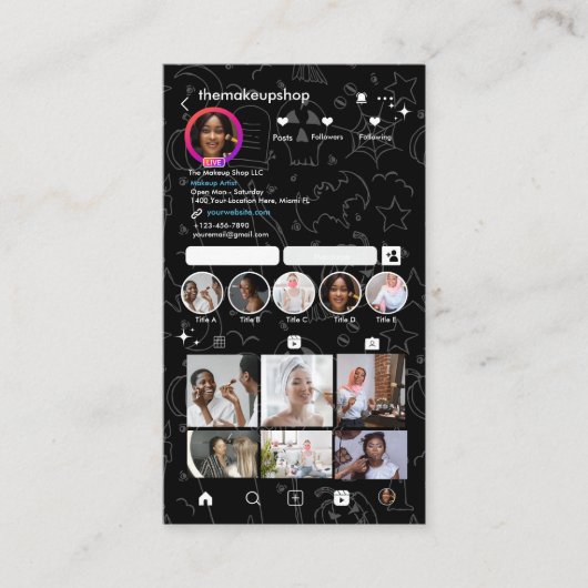 Halloween Instagram Visitekaartje (Voorkant)