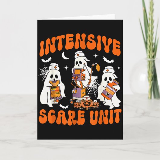 Halloween Intensive Care E Unit Ghost Nurse Icu Nu Kaart (Voorkant)
