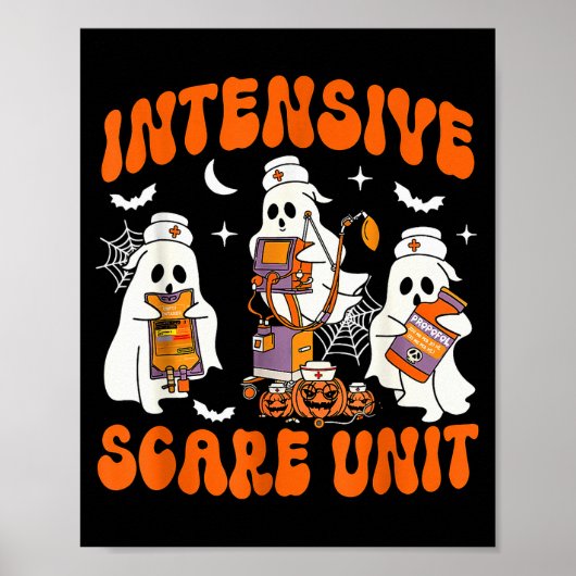 Halloween Intensive Care E Unit Ghost Nurse Icu Nu Poster (Voorkant)