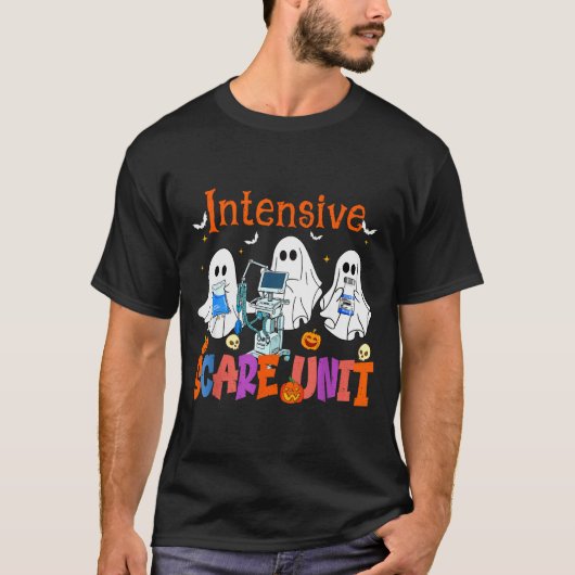 Halloween Intensive Care E Unit Ghost Nurse Icu Nu T-shirt (Voorkant)