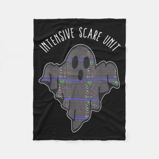 Halloween Intensive Scare Unit Hartmonitor Tec Fleece Deken (Voorkant)