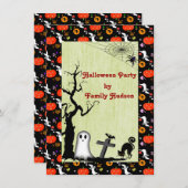 HALLOWEEN-INVITATIE KAART (Voorkant / Achterkant)