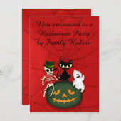 HALLOWEEN-INVITATIE KAART (Voorkant / Achterkant)