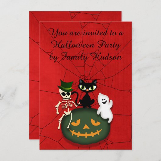 HALLOWEEN-INVITATIE KAART (Voorkant / Achterkant)