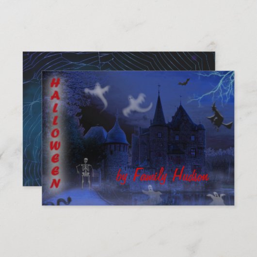 HALLOWEEN-INVITATIE KAART (Voorkant / Achterkant)