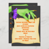 HALLOWEEN INVITATIES WITCH HANDS KAART (Voorkant / Achterkant)